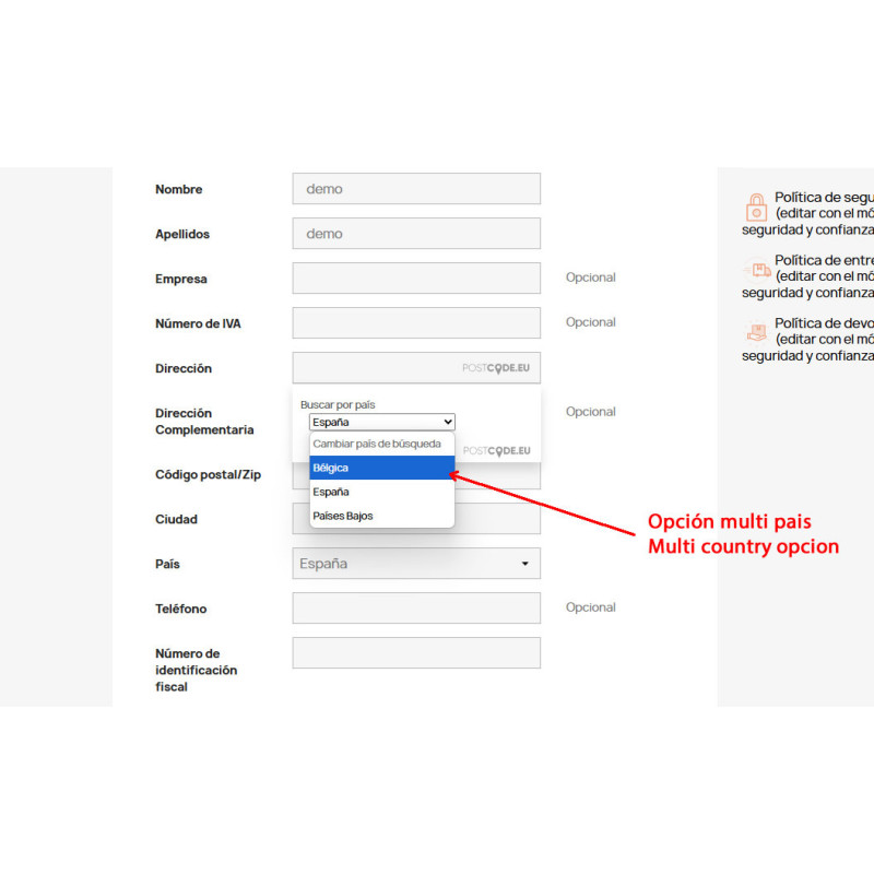 Prestashop module to automatically fill in addresses via the postcode ...